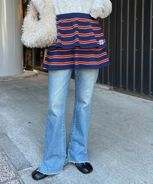 HELLO.SANFRANCISCO（ハローサンフランシスコ）の「【HELLO.SANFRANCISCO】マルチボーダーニットミニスカート（スカート・レディース・ピンク/ネイビー/イエロー・ONE SIZE）」の9枚目の写真