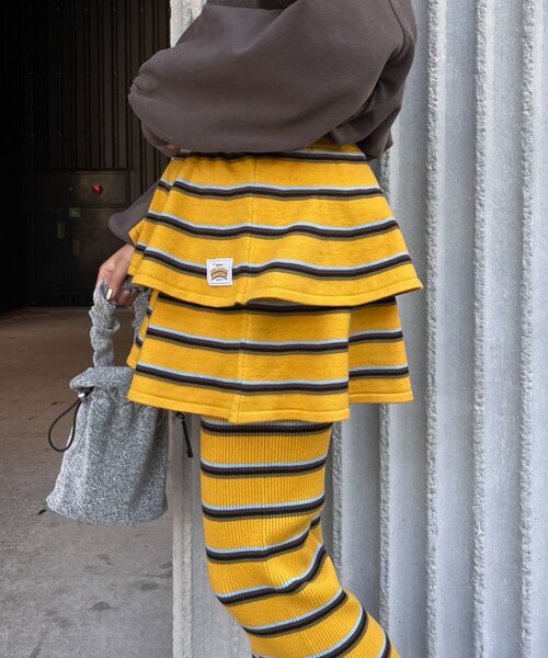 HELLO.SANFRANCISCO（ハローサンフランシスコ）の「【HELLO.SANFRANCISCO】マルチボーダーニットミニスカート（スカート・レディース・ピンク/ネイビー/イエロー・ONE SIZE）」の22枚目の写真