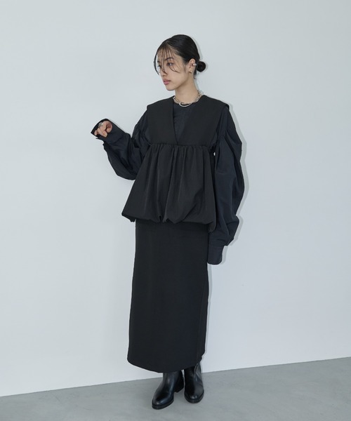 【新品タグ付】完売品ALEXIA STAM ビックポケット ロングスカート 黒 セール】サス付きビッグポケットロングスカート/セットアップ