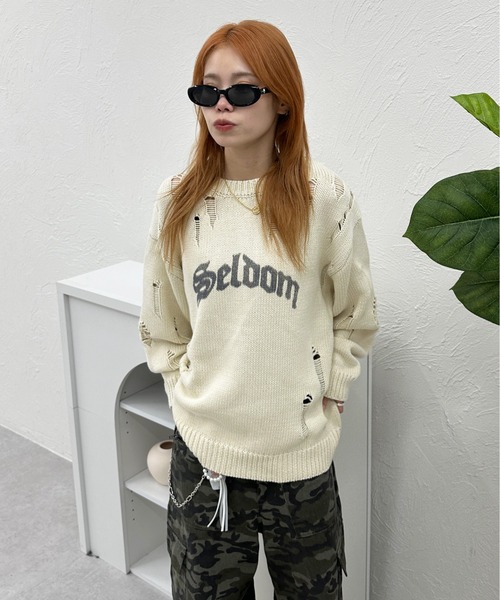 ピグメントダメージニット（ニット/セーター）｜sedacle（セダクル）