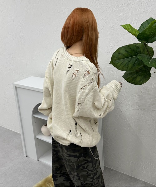 ピグメントダメージニット（ニット/セーター）｜sedacle（セダクル）