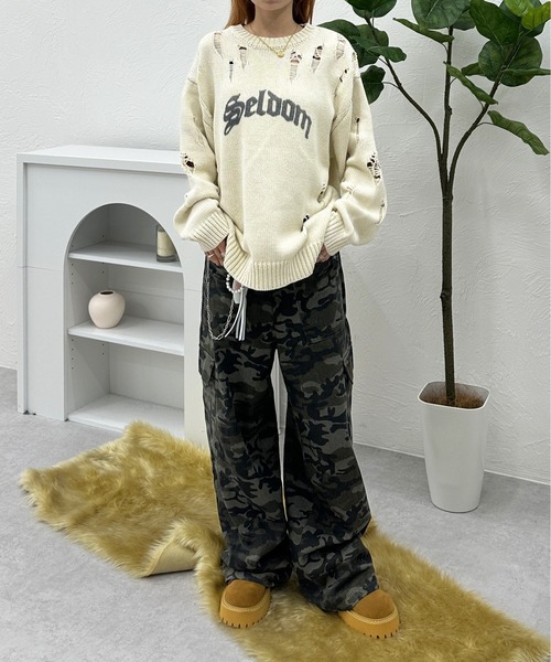 ピグメントダメージニット（ニット/セーター）｜sedacle（セダクル）