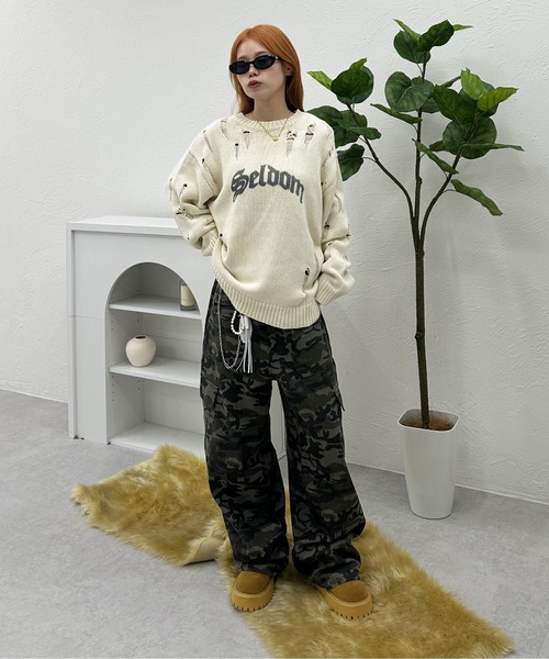 ピグメントダメージニット（ニット/セーター）｜sedacle（セダクル）