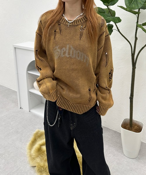 ピグメントダメージニット（ニット/セーター）｜sedacle（セダクル）