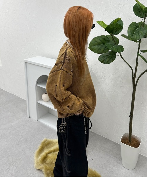 ピグメントダメージニット（ニット/セーター）｜sedacle（セダクル）