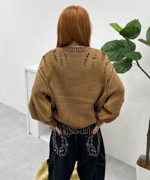 ピグメントダメージニット（ニット/セーター）｜sedacle（セダクル）