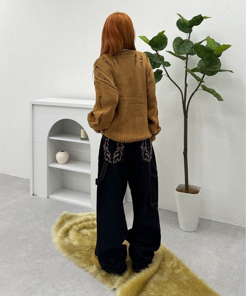 ピグメントダメージニット（ニット/セーター）｜sedacle（セダクル）