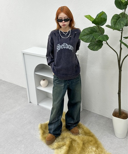 ピグメントダメージニット（ニット/セーター）｜sedacle（セダクル）