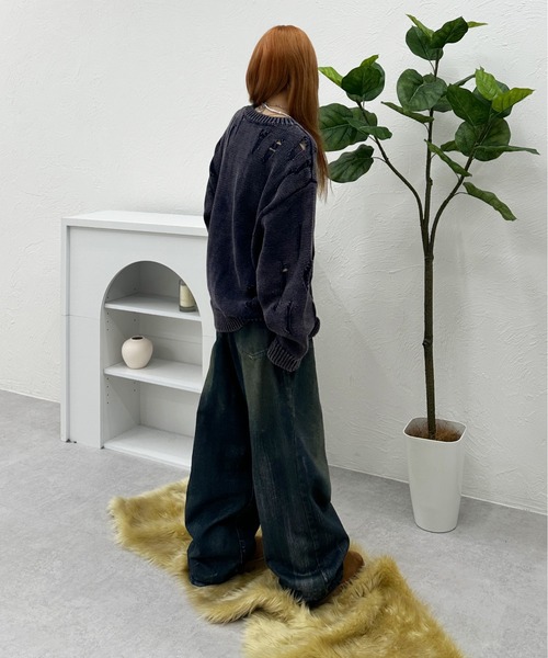 ピグメントダメージニット（ニット/セーター）｜sedacle（セダクル）