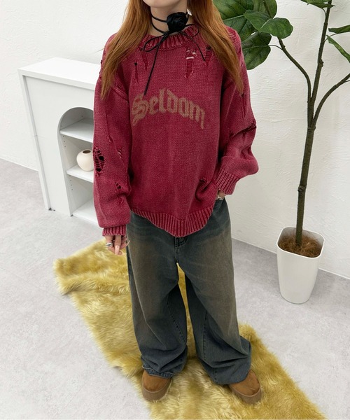 ピグメントダメージニット（ニット/セーター）｜sedacle（セダクル）