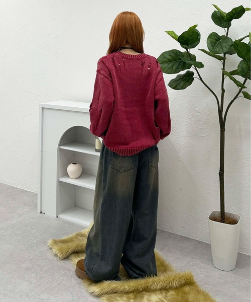 ピグメントダメージニット（ニット/セーター）｜sedacle（セダクル）