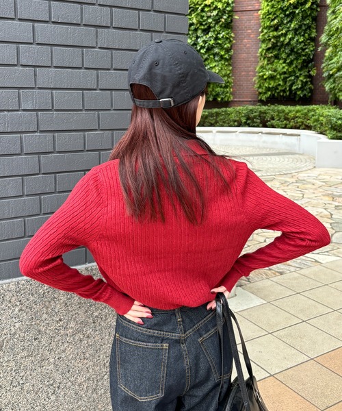 専用 極美品 レッドヴァレンティノニットポロシャツ VELNUS】Watermark knitting loose Half Sleeve knit polo shirt