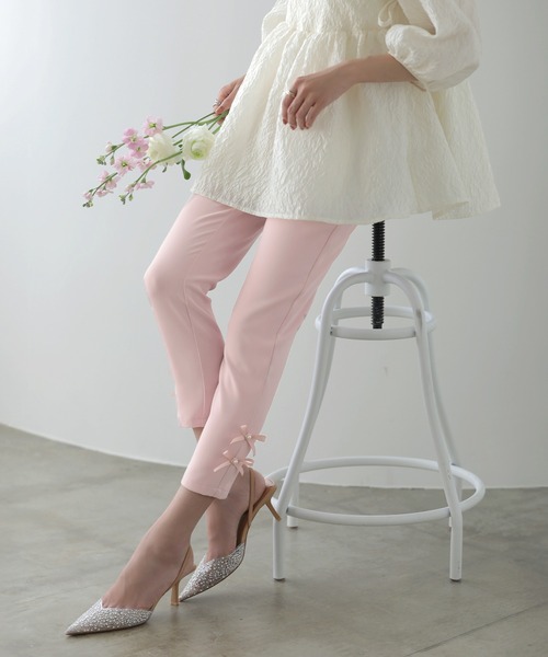 MERAKI(メラキ)の「サイドリボンパンツ(その他パンツ・レディース・ホワイト/ブラック/ミント/ブルー/ピンク・M/L/S)」の5枚目の写真