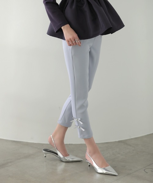 MERAKI(メラキ)の「サイドリボンパンツ(その他パンツ・レディース・ホワイト/ブラック/ミント/ブルー/ピンク・M/L/S)」の4枚目の写真