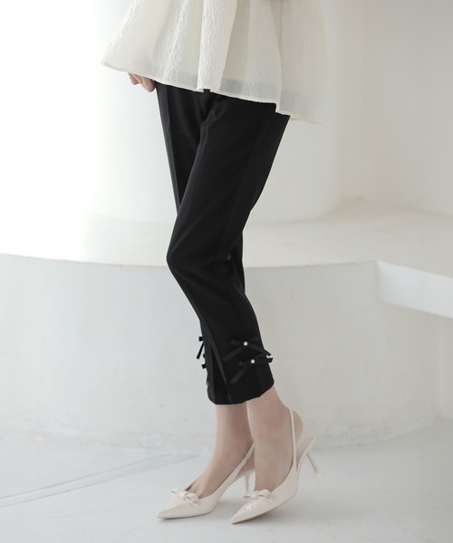 MERAKI(メラキ)の「サイドリボンパンツ(その他パンツ・レディース・ホワイト/ブラック/ミント/ブルー/ピンク・M/L/S)」の3枚目の写真