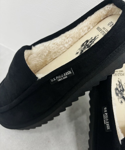 U.S. POLO ASSN.(ユーエスポロアッスン)の「U.S. POLO ASSN. 内側ボア クラシック スリッポン(スリッポン・レディース・ブラック/ベージュ・25.0cm/24.0cm/23.0cm)」の6枚目の写真