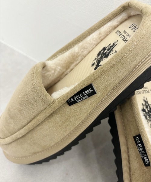 U.S. POLO ASSN.(ユーエスポロアッスン)の「U.S. POLO ASSN. 内側ボア クラシック スリッポン(スリッポン・レディース・ブラック/ベージュ・25.0cm/24.0cm/23.0cm)」の7枚目の写真