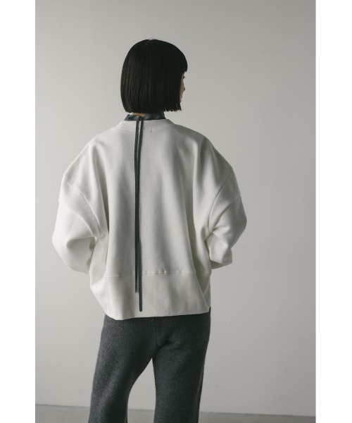 STYLEMIXER（スタイルミキサー）の「ワイドリブショルダースウェット（スウェット・レディース・ホワイト/バーガンディー/ブラック・FREE）」の11枚目の写真