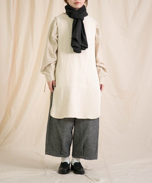 【SALE40%OFF】Brocante ブロカント 撚杢アムンゼン 裏起毛 ロンジレ 38-220Z ベスト 重ね着　日本製 レディース【AW】 SALE40%OFF】Brocante ブロカント 撚杢アムンゼン 裏起毛