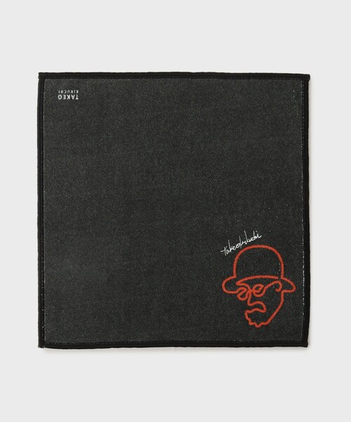 TAKEO KIKUCHI（タケオキクチ）の「ラインアートプリント フォンカチ（ハンカチ/ハンドタオル・メンズ・グレー/ターコイズブルー系/ブラック/ワインレッド/ダークブラウン/ネイビー・00）」の2枚目の写真