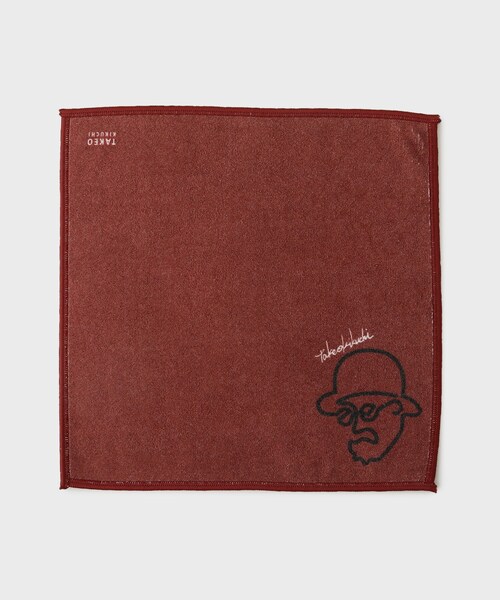 TAKEO KIKUCHI（タケオキクチ）の「ラインアートプリント フォンカチ（ハンカチ/ハンドタオル・メンズ・グレー/ターコイズブルー系/ブラック/ワインレッド/ダークブラウン/ネイビー・00）」の6枚目の写真