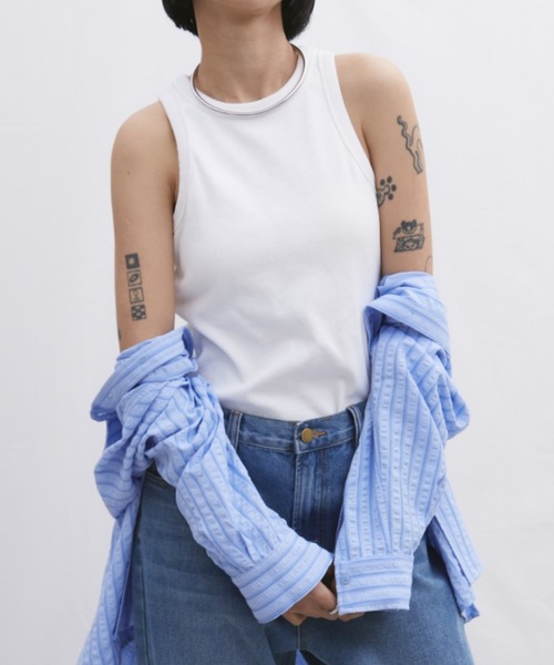 Aunt Marie's（アントマリーズ）の「カップ付きアメスリタンク（タンクトップ・レディース・ホワイト/ブラック・FREE）」の5枚目の写真