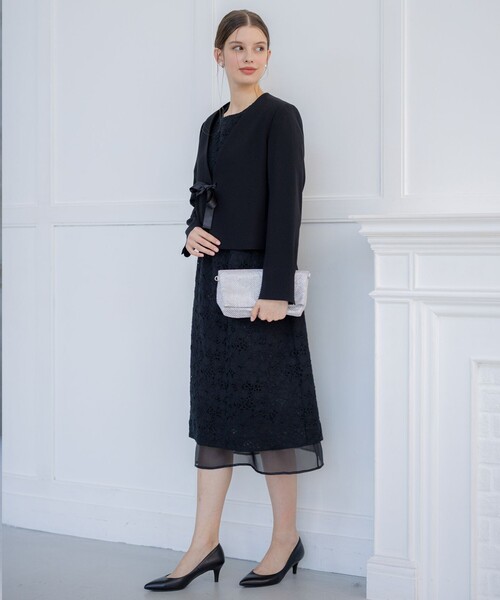 23区(ニジュウサンク)の「【APPLAUDIR】シアーコンビ レースドレス(ドレス・レディース・ブラック系・44/48/46)」の6枚目の写真