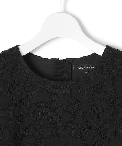 23区(ニジュウサンク)の「【APPLAUDIR】シアーコンビ レースドレス(ドレス・レディース・ブラック系・44/48/46)」の9枚目の写真