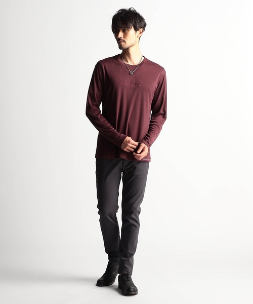 NICOLE CLUB FOR MEN（ニコルクラブフォーメン）の「ロゴ刺繍長袖Tシャツ（Tシャツ/カットソー・メンズ・オフホワイト/アッシュグレー/ブラック/ボルドー・MEDIUM/LARGE/X-LARGE）」の5枚目の写真