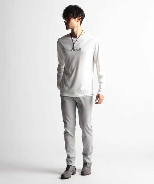 NICOLE CLUB FOR MEN（ニコルクラブフォーメン）の「ロゴ刺繍長袖Tシャツ（Tシャツ/カットソー・メンズ・オフホワイト/アッシュグレー/ブラック/ボルドー・MEDIUM/LARGE/X-LARGE）」の6枚目の写真