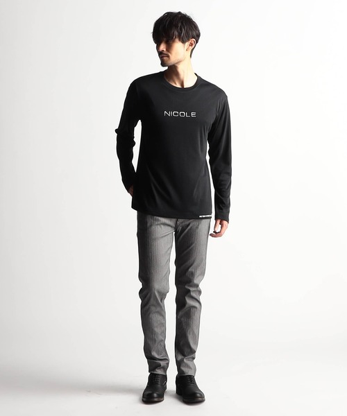 NICOLE CLUB FOR MEN（ニコルクラブフォーメン）の「ロゴ刺繍長袖Tシャツ（Tシャツ/カットソー・メンズ・オフホワイト/アッシュグレー/ブラック/ボルドー・MEDIUM/LARGE/X-LARGE）」の8枚目の写真