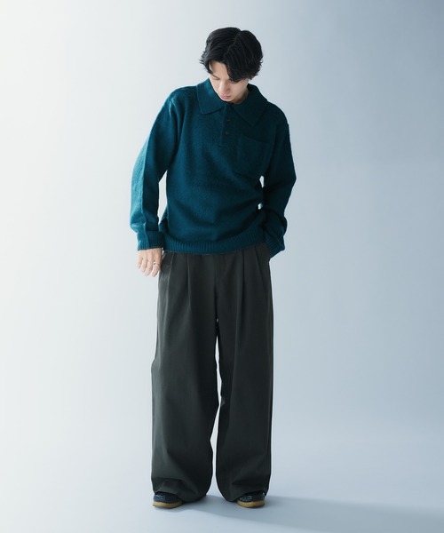 elanque shaggy knit polo/シャギーニットポロ SHAGGY KNIT POLO 