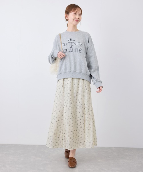 ROPE' PICNIC(ロペピクニック)の「小花柄セミフレアロングスカート(スカート・レディース・ブラック/オフホワイト・38)」の18枚目の写真