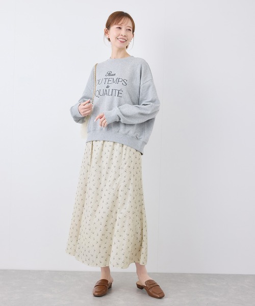 ROPE' PICNIC(ロペピクニック)の「小花柄セミフレアロングスカート(スカート・レディース・ブラック/オフホワイト・38)」の19枚目の写真