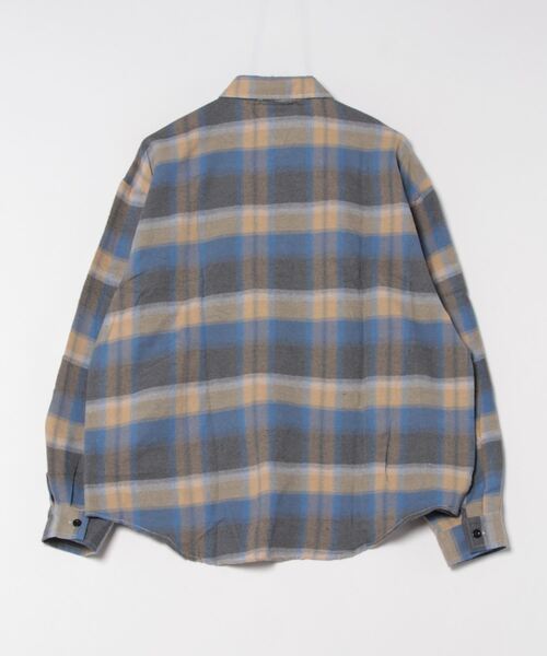 B'day（ビーデイ）の「【 B'day / ビーデー 】オーバーサイズ ソフトネル レトロチェックシャツ（シャツ/ブラウス・メンズ・グリーン/オレンジ/ネイビー・MEDIUM/LARGE）」の4枚目の写真