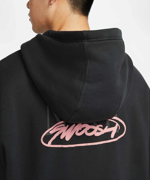 NIKE（ナイキ）の「ナイキ クラブ メンズ オーバーサイズド フレンチ テリー プルオーバー パーカー / Nike Club Men's Oversized French Terry Pullover Hoodie HV4722-045 Off Noir（パーカー・メンズ・ブラック系その他・2XL/3XL/L/M/S/XL）」の14枚目の写真