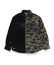 A BATHING APE | 1ST CAMO BLOCKING DESTORYED HEAVY WASH LOGO LS SHIRT(シャツ/ブラウス)