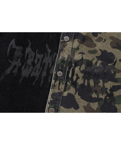 A BATHING APE（アベイシングエイプ）の「1ST CAMO BLOCKING DESTORYED HEAVY WASH LOGO LS SHIRT（シャツ/ブラウス・メンズ・ブラック・MEDIUM/XX-LARGE/SMALL/LARGE）」の3枚目の写真