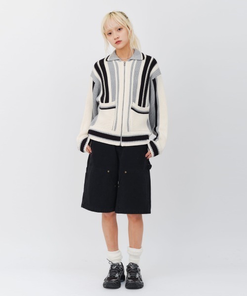 カーディガン atmos pink Stripe Knit Cardigan / アトモス ピンク ストライプ ニット カーディガン レディース セール】atmos pink Stripe Knit Cardigan / アトモス ピンク