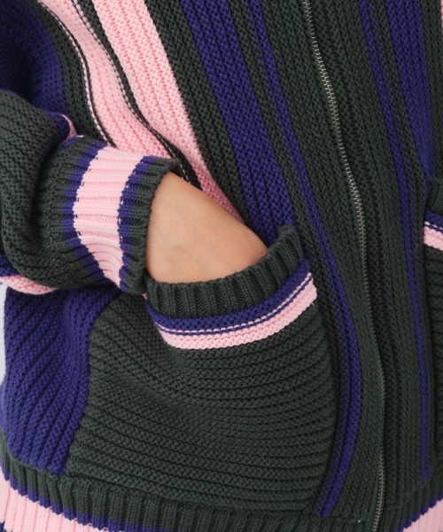 セール】atmos pink Stripe Knit Cardigan / アトモス ピンク