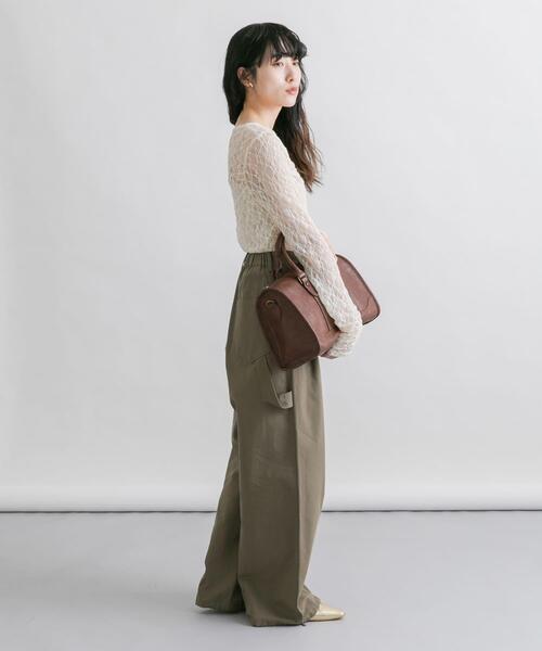 KBF(ケイビーエフ)の「ドレープレースTEE(Tシャツ/カットソー・レディース・アイボリー/オフホワイト/ブラック・ONE)」の4枚目の写真