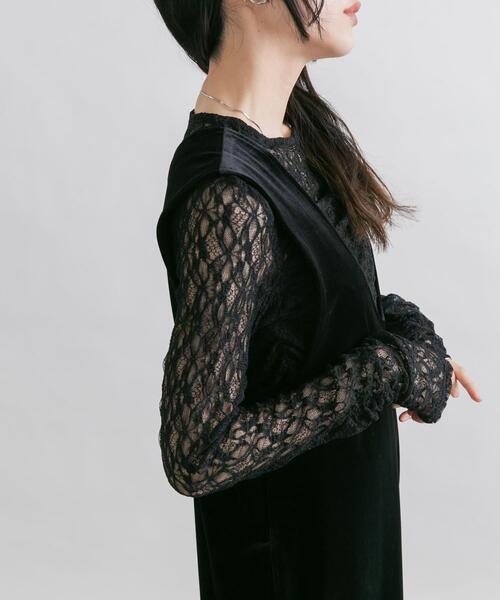 KBF(ケイビーエフ)の「ドレープレースTEE(Tシャツ/カットソー・レディース・アイボリー/オフホワイト/ブラック・ONE)」の20枚目の写真