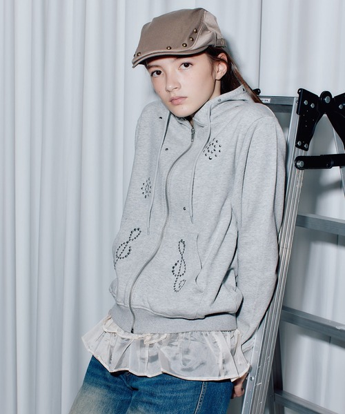 FCMM パーカー フーディ STUD ZIP UP HOODIE Mサイズ セール】【日本限定】STUD ZIP UP HOODIE/スタッズジップアップ