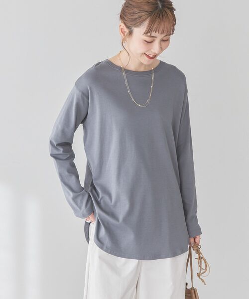AMERICAN HOLIC(アメリカンホリック)の「クルーネックロングカットプルオーバー(Tシャツ/カットソー・レディース・チャコールグレー/その他7/ブラック系その他4/オフホワイト・M/L)」の14枚目の写真