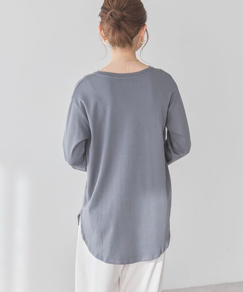 AMERICAN HOLIC(アメリカンホリック)の「クルーネックロングカットプルオーバー(Tシャツ/カットソー・レディース・チャコールグレー/その他7/ブラック系その他4/オフホワイト・M/L)」の16枚目の写真