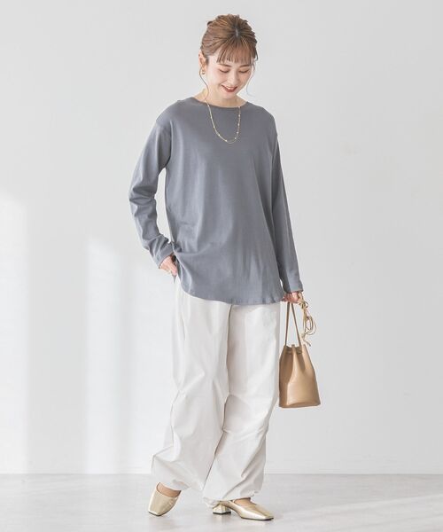 AMERICAN HOLIC(アメリカンホリック)の「クルーネックロングカットプルオーバー(Tシャツ/カットソー・レディース・チャコールグレー/その他7/ブラック系その他4/オフホワイト・M/L)」の17枚目の写真