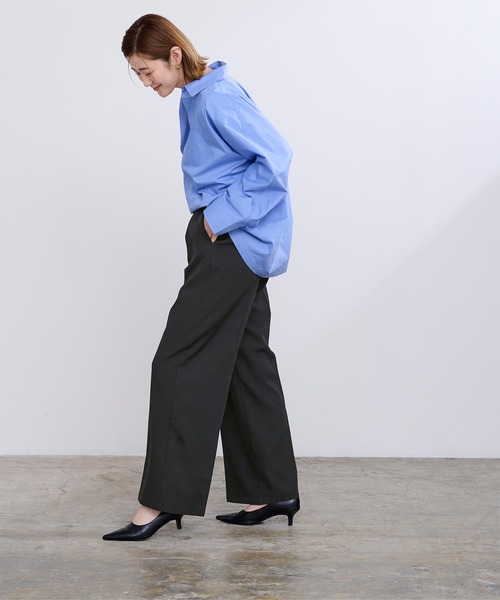 UR'S(ユアーズ)の「ワンタックカラーワイドパンツ(その他パンツ・レディース・ブラック/ライトイエロー/オフホワイト/チャコール/ネイビー/ベージュ/ブラウン・S/SP/MT/L/M)」の18枚目の写真