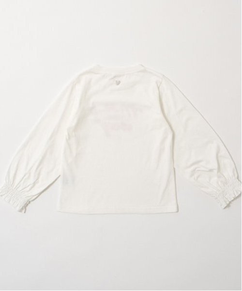 Lycee mine（リセマイン）の「【ソフトコットン】ロゴ刺しゅうボリュームスリーブトップス（Tシャツ/カットソー・キッズ・ブラック/オフホワイト/ライトピンク/ライトグリーン/ラベンダー・150cm/110cm/100cm/120cm/130cm/140cm）」の13枚目の写真