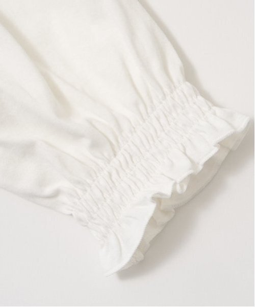 Lycee mine（リセマイン）の「【ソフトコットン】ロゴ刺しゅうボリュームスリーブトップス（Tシャツ/カットソー・キッズ・ブラック/オフホワイト/ライトピンク/ライトグリーン/ラベンダー・150cm/110cm/100cm/120cm/130cm/140cm）」の6枚目の写真