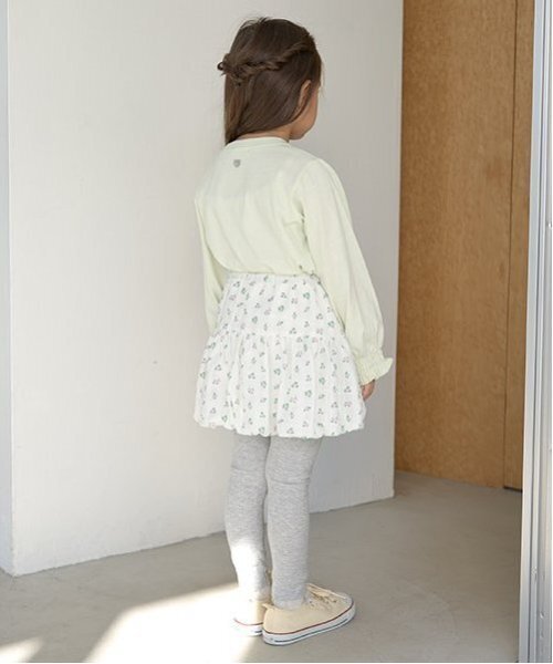 Lycee mine（リセマイン）の「【ソフトコットン】ロゴ刺しゅうボリュームスリーブトップス（Tシャツ/カットソー・キッズ・ブラック/オフホワイト/ライトピンク/ライトグリーン/ラベンダー・150cm/110cm/100cm/120cm/130cm/140cm）」の9枚目の写真